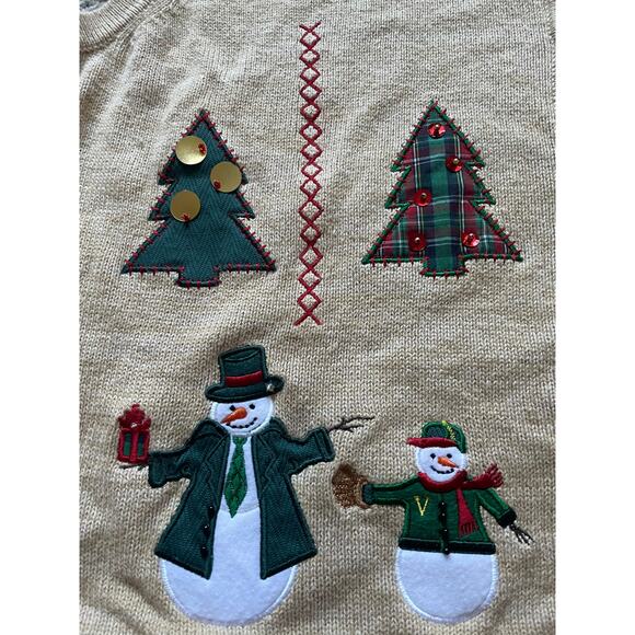 Merry and Bright Christmas Sweater Vest Womens/Teen Siz XL Unisex - Picture 7 of 8